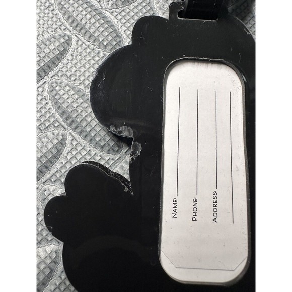 Disney Minnie Mouse Luggage Travel Tag Black Red Rubber Material 6"x4" - Picture 6 of 9